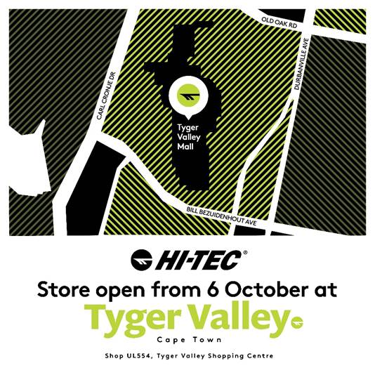 Hi-Tec launches brand-new store in Tyger Valley Shopping Centre, doors open Oct 6