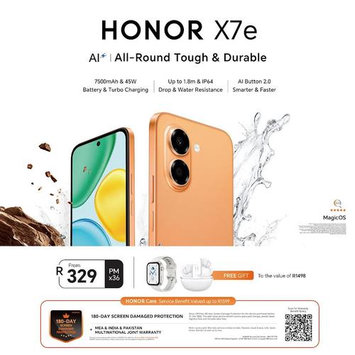 The New HONOR X7e is now available with Valued Gifts