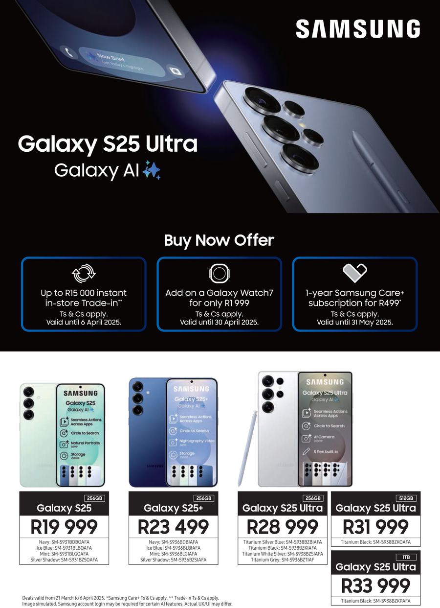Samsung : Galaxy S25 Ultra (21 March - 06 April 2025) - Page 1
