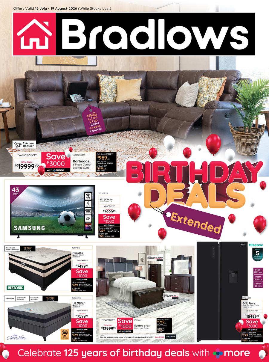 Bradlows : Birthday Deals (16 July - 19 August 2026)