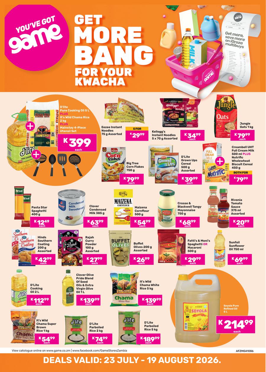 Game Zambia : Get More Bang For Your Kwacha (23 July - 19 August 2026)